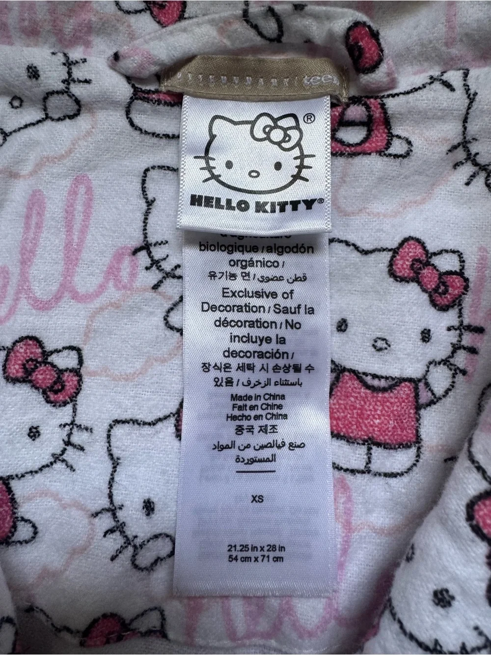 Pottery Barn Teen Hello Kitty Pink and White Pajama Set